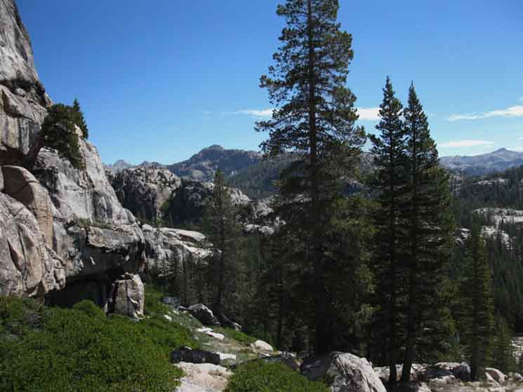 View back up Tilden Canyon in Yosemite as we descend towards the trail junction to Jack Main Canyon.