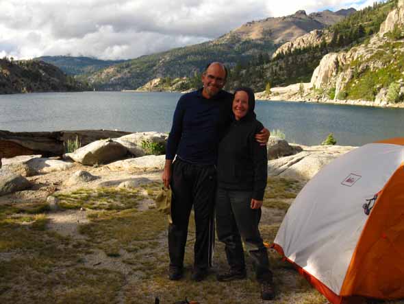 Nice couple from Santa Cruz drop camping at Relief Reservoir.