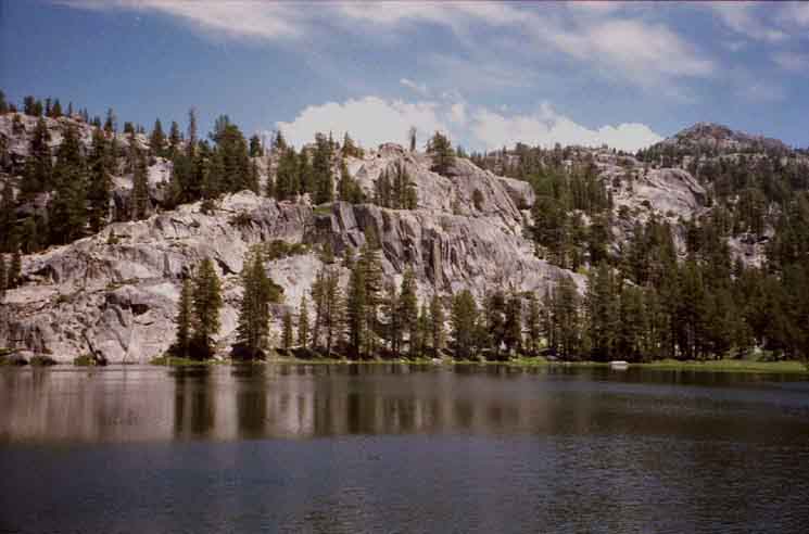 Wilmer Lake wedged into granite on the West side of Baily Ridge.