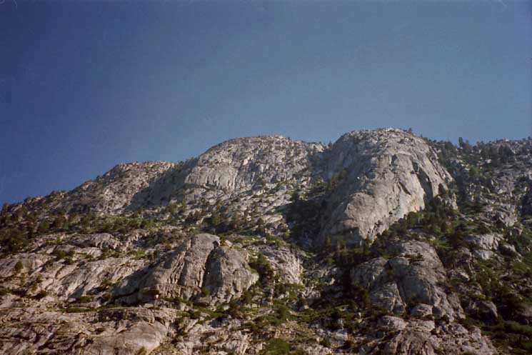 Great granite domes on North flank of lower Kerrick Canyon, Yosemite National Park.