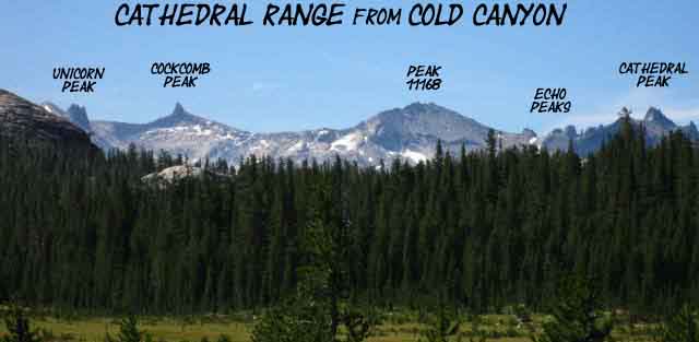 Cathedral Range Peaks Labeled.