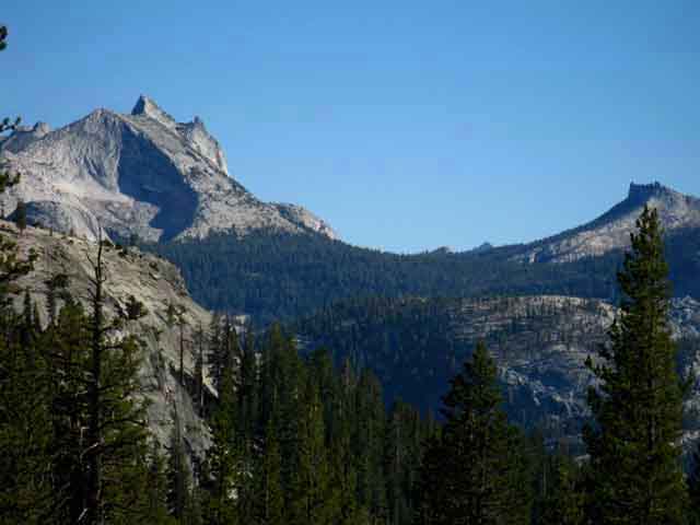 Cathedral and Tresidder Peaks from Cold Canyon.