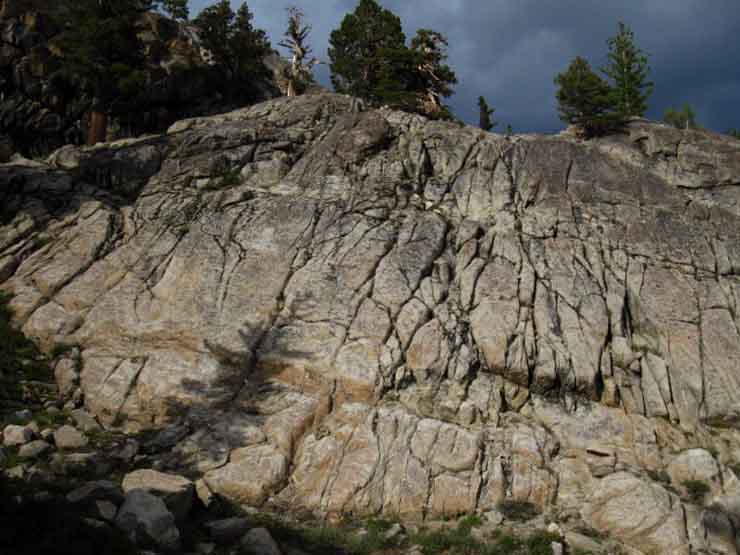 Fine slab of glacial cut, then eroded, granite on East flank of Macomb Ridge.