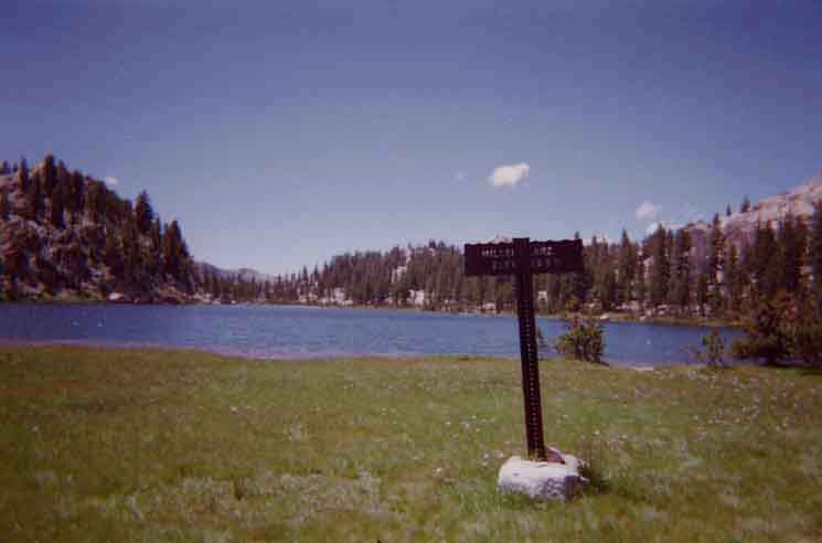 Miller Lake in Yosemite with the sign that's been removed.