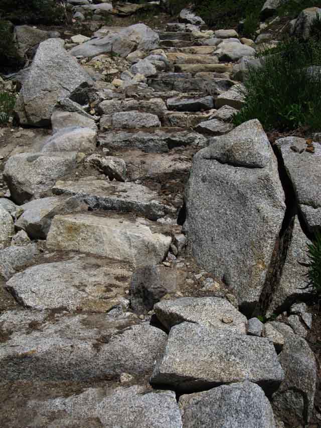 Nice new (2012) granite staircase to Tilden Lake.