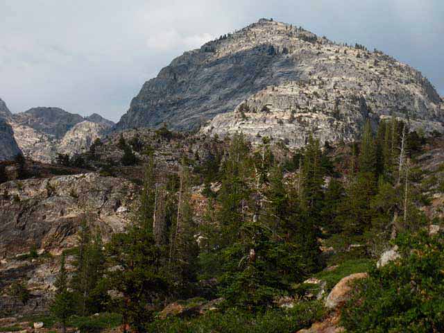 Peak 9291 between Bensen Lake and Volunteer Peak, backpacking Yosemite.