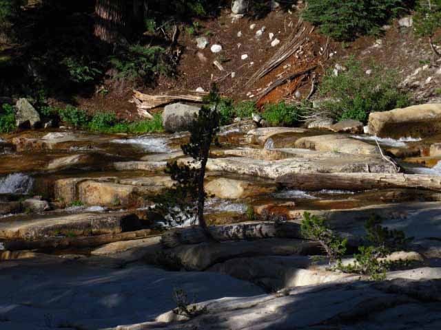 Red granite cascade down Spiller Creek.