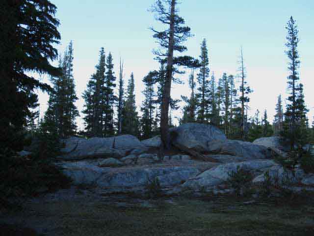 Access to rocky formations and campsites along East Shore of Miller Lake.