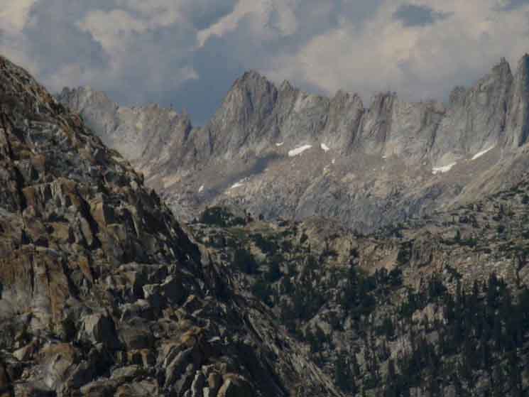 Sawtooth ridge divides Hoover Wilderness from Yosemite National Park.