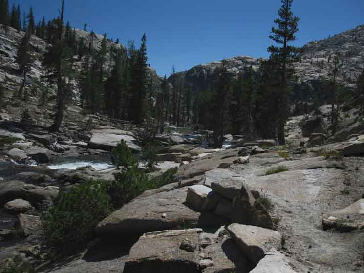 The shape of Jack Main Canyon below Wilmer Lake.