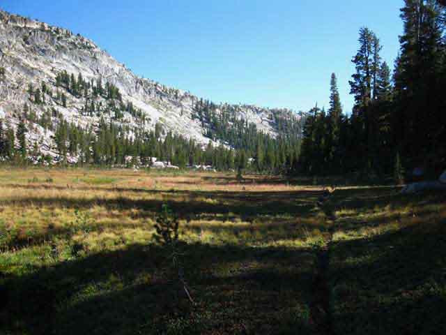Looking South to the end of Tilden Canyon along the Tahoe to Yosemite Trail.