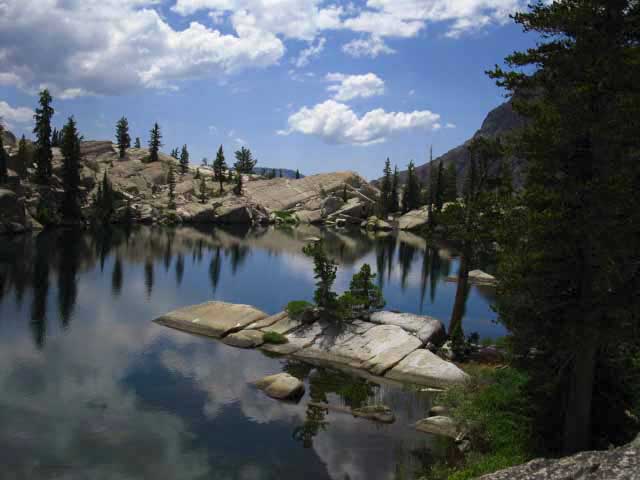 Hiking around the South end of the South pond in the Seavy Pass Bowl.