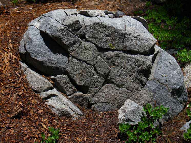 Shattered rock in place, Tilden Canyon, Yosemite National Park.