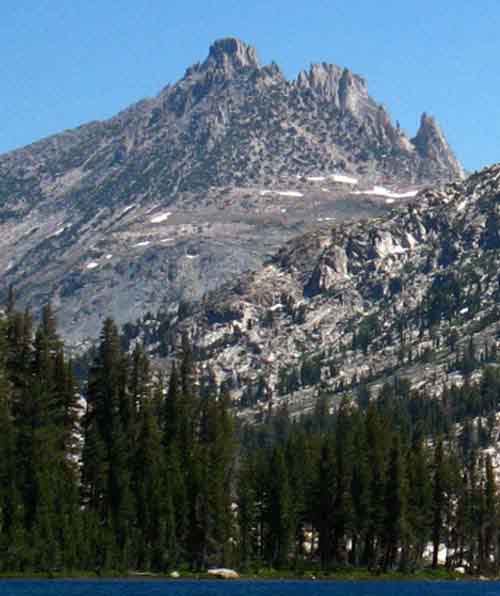 Detail of Tower Peak beyond Tilden Lake.