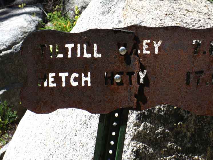 Trail leading South to Hetch Hetchy via Tilltill Valley.