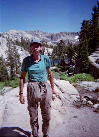 Wounded PCT hiker in Seavy Pass Bowl, Yosemite.