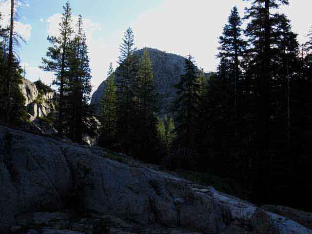 Peak 8701 atop sheer ridge dividing Stubblefield from Thompson Canyon.