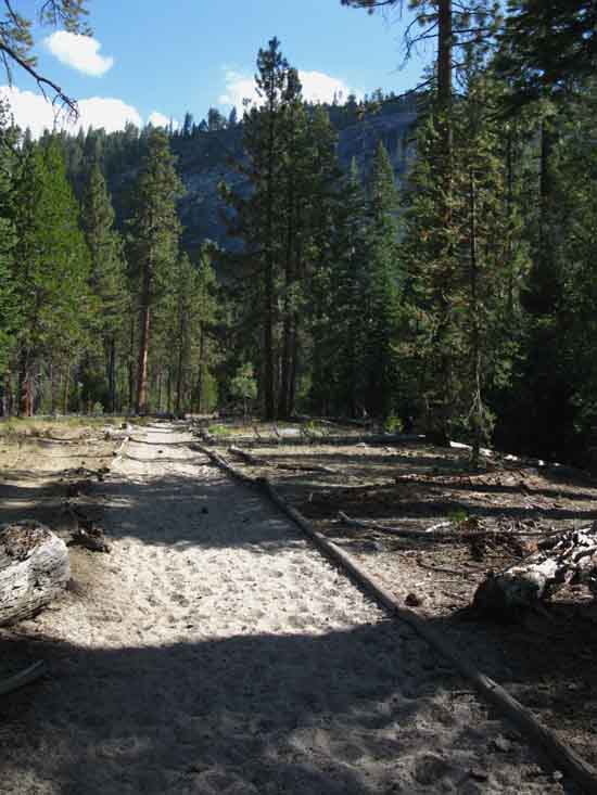 Sandbox trail across East Little Yosemite Valley.