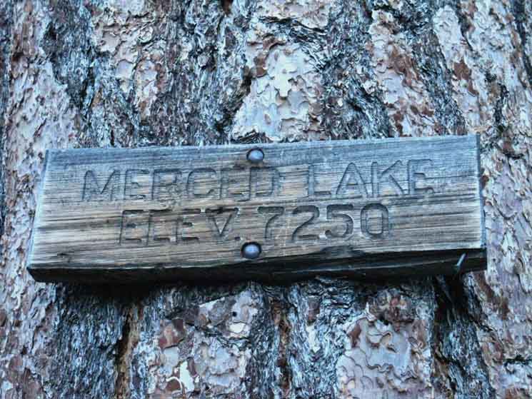 Merced Lake sign.