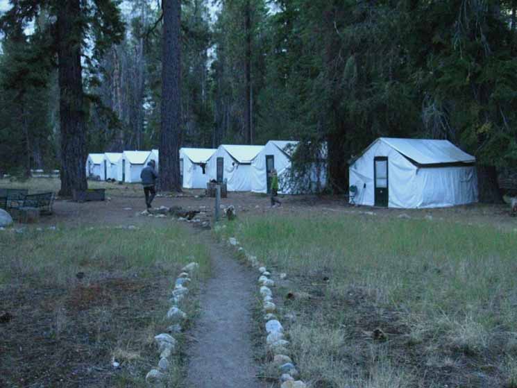 The other row of Merced Lake High Sierra Camp tents.