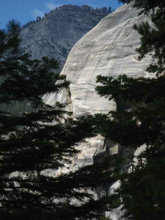 Face of Dome opposite North flank of Bunnell Point along Merced River.