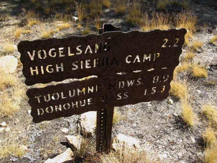 Miles to Tuolumne Meadows via Vogelsang High Sierra Camp.