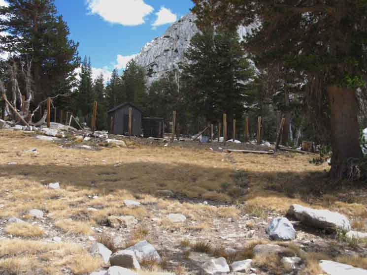 We note the corral as we hike North into Vogelsang High Sierra Camp. 