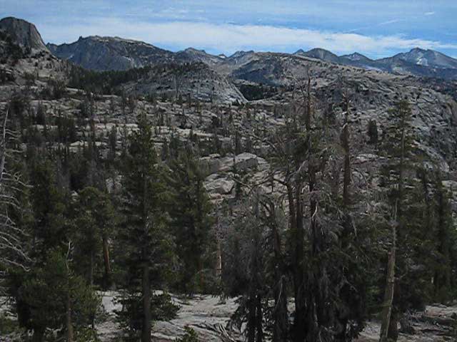 Unique view of Cathedral Range, Yosemite.