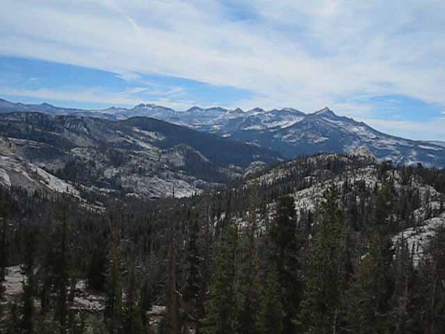 View Southeast of the Clarks Range in Yosemite Wilderness from Colombia Finger.