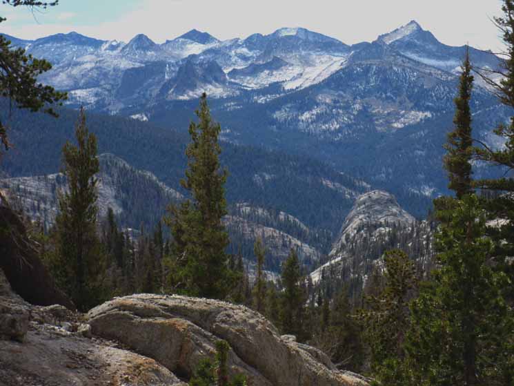 Clarks Range Mountains above Lake Merced, Yosemite National Park.