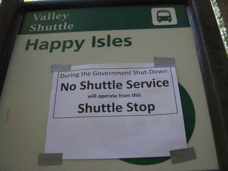Happy Isles Yosemite Valley Shuttle Stop.