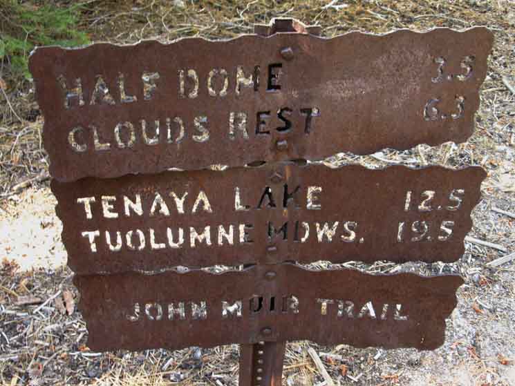 Miles up the John Muir Trail from Little Yosemite Valley.