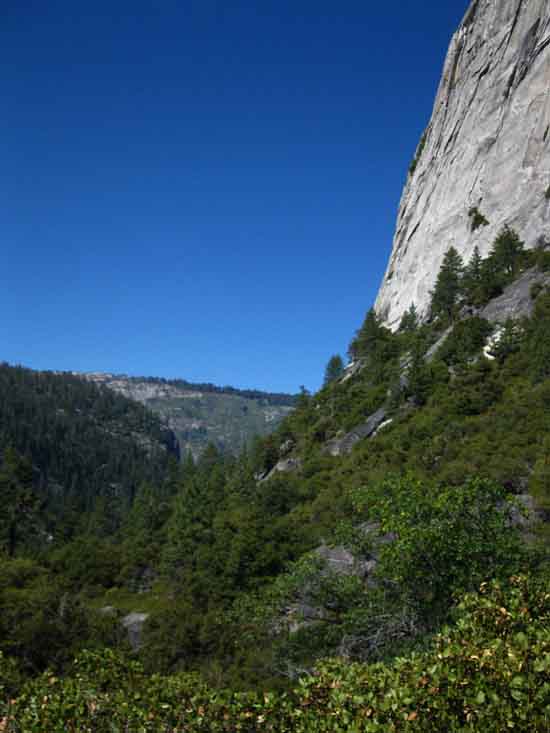 Profile of Liberty Cap South Flank from West end of Little Yosemite Valley.