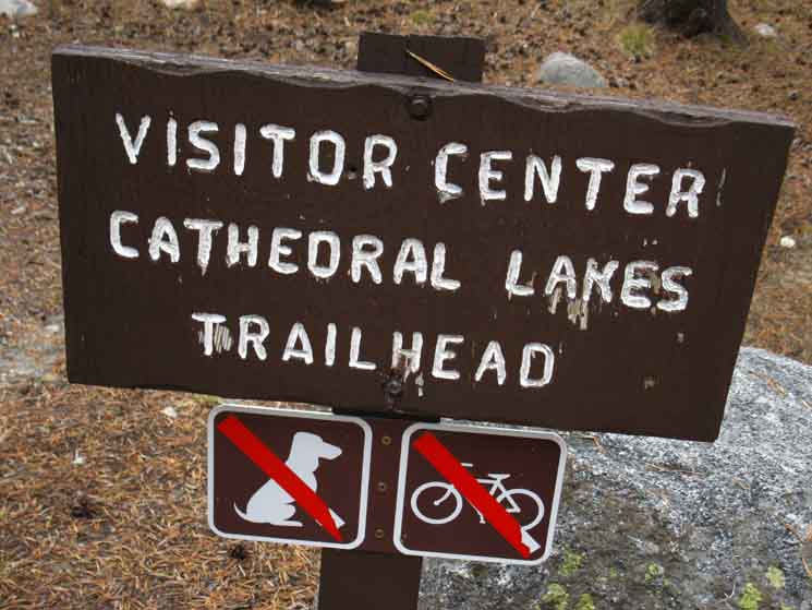 West end of Tuolumne Meadows Campground to Visitor Center and John Muir Trail.