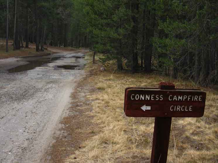 Tuolumne Meadows Campground road to Conness Campfire Ring.