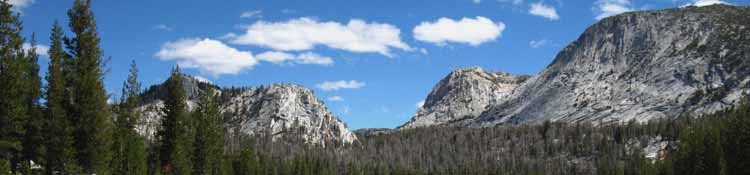 Northwestern Flanks of Vogelsang and Fletcher Peaks beyond Peak 10081, Cathedral Range, Yosemite.