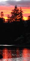 Fiery Sunset on Merced Lake, Yosemite National Park.