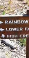 Rainbow Falls junction hiking into Fish Creek.