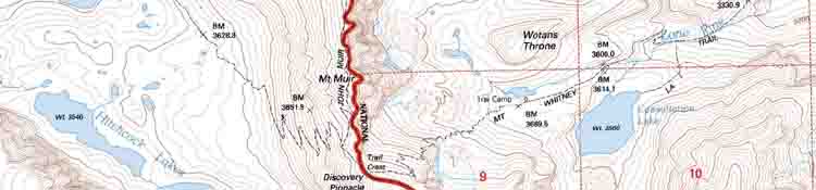 South Sierra Nevada Backpacking Maps Index banner.
