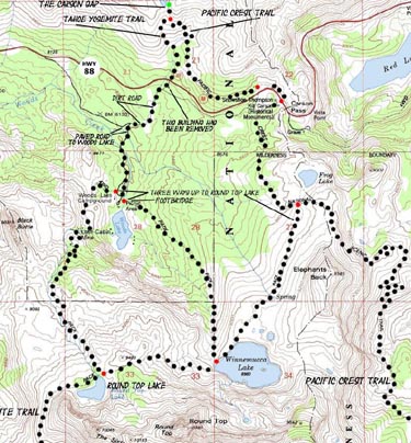 The Carson Gap Pacific Crest and Tahoe to Yosemite Trail Options