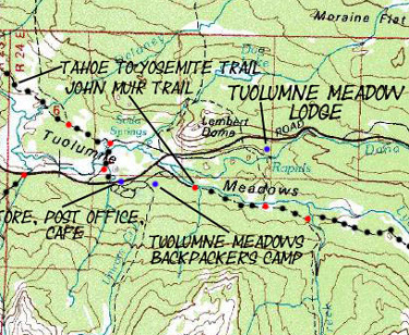 Tuolumne Meadows US Geological Service map.