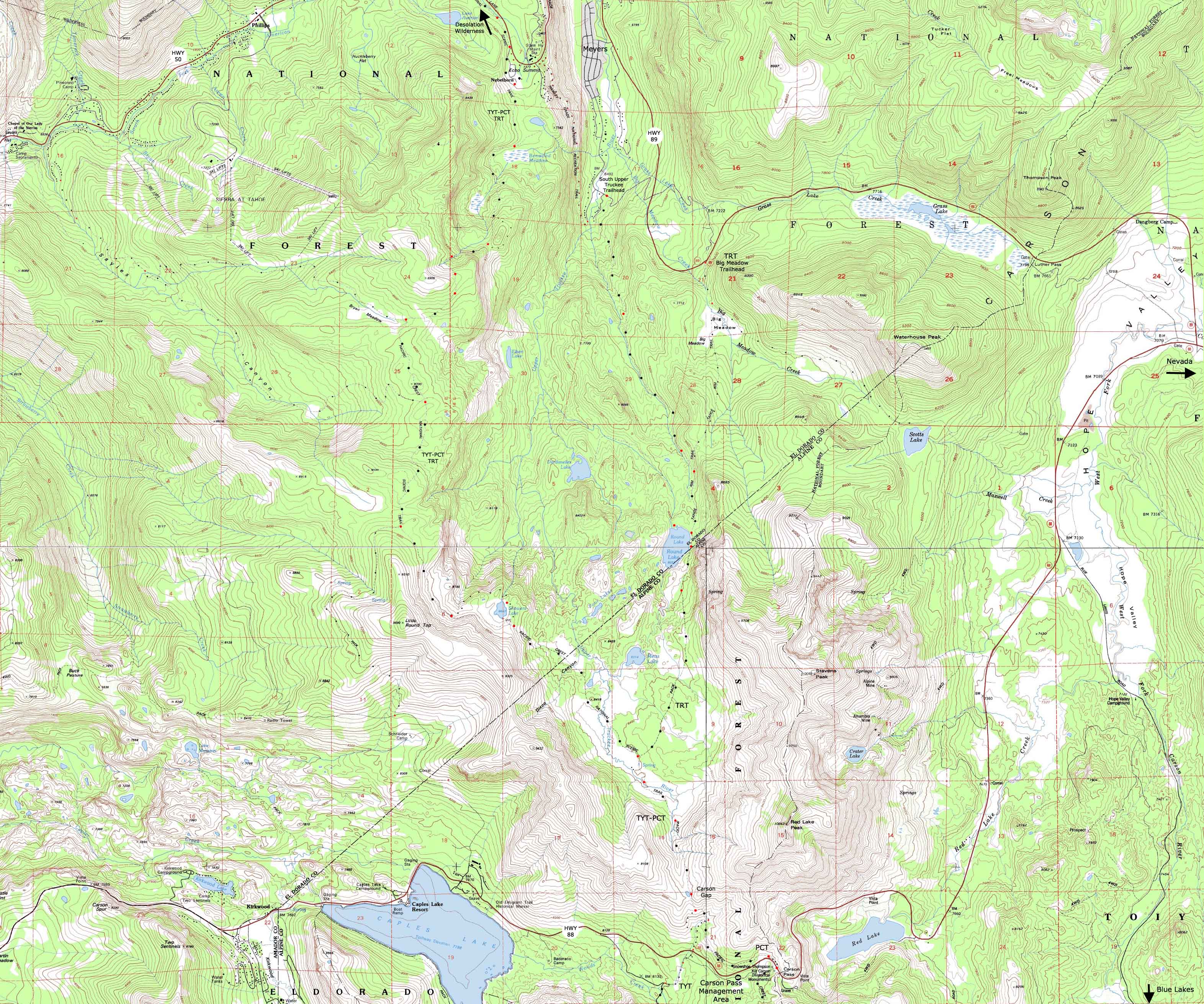 Meiss Country Roadless Area backpacking map.
