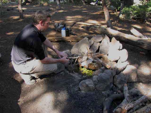 Peter and Jason's firestarting tip: Use Moss. Al's addition: Super dry cubed wood from snags is ultimate firestarter.