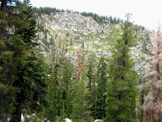 Lake Tahoe's Rim is cut in Granite