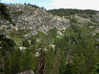 Rock formations set the tone of the Southern drainage of Lake Tahoe