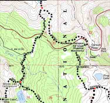 Trail Junction at the Carson Gap: R for Tahoe to Yosemite, L for Pacific Crest Trail