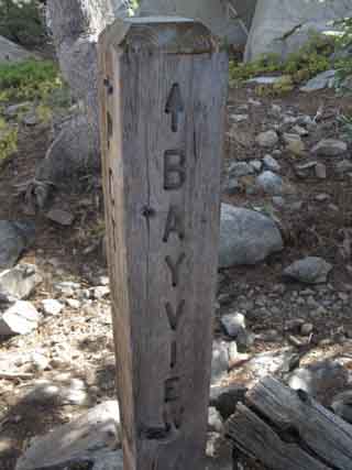 Bayview Trail Junction, Tahoe to Yosemite Trail