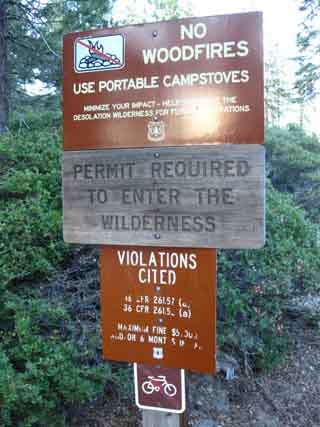Echo Lake Trail Head Warning Sign
