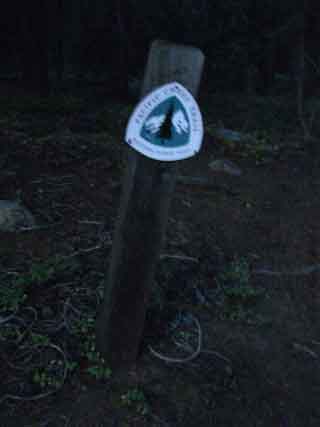Pacific Crest Trail Sign, Echo Summit Road crossing, above Highway 50