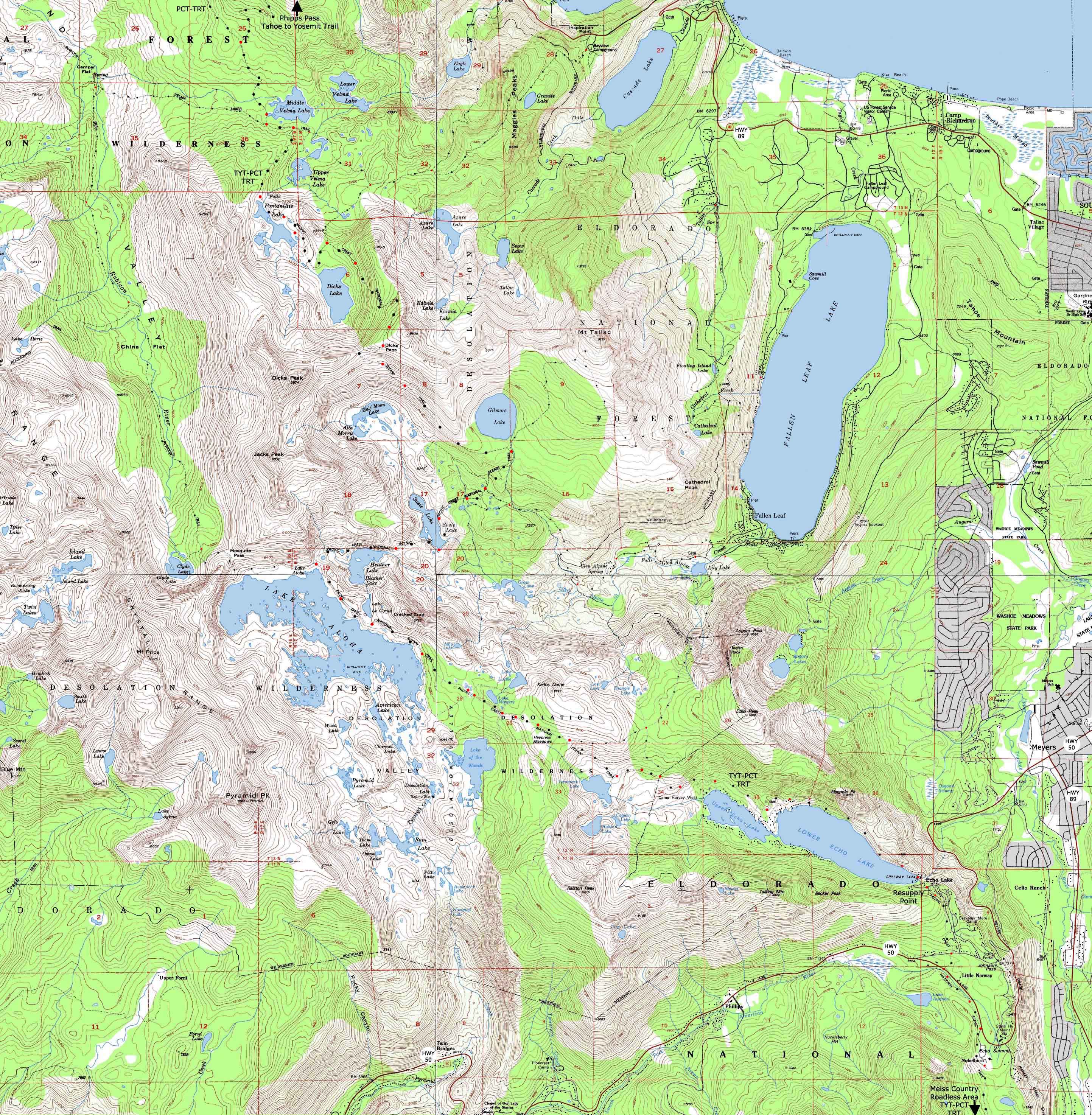29 Desolation Wilderness Permit Map - Maps Database Source